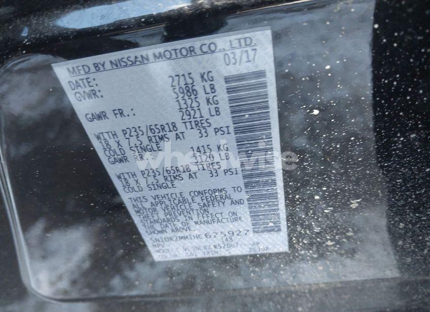 Photo 9 of 2017 Nissan Pathfinder S (VIN 5N1DR2MM1HC675927)