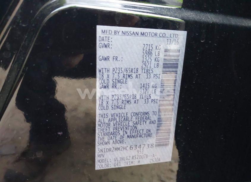 Photo 9 of 2017 Nissan Pathfinder SL (VIN 5N1DR2MM2HC634738)