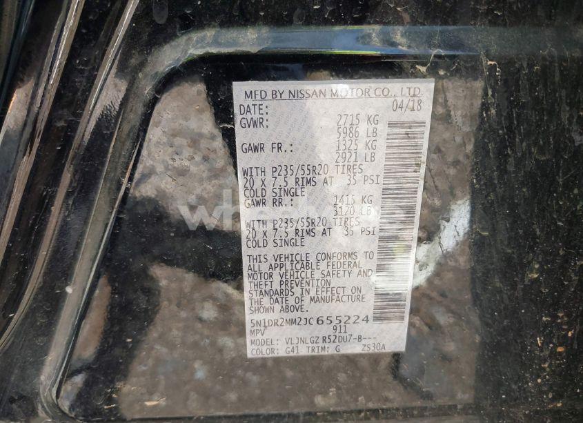 Photo 9 of 2018 Nissan Pathfinder SL (VIN 5N1DR2MM2JC655224)