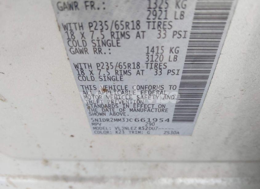 Photo 9 of 2018 Nissan Pathfinder SV (VIN 5N1DR2MM3JC661954)