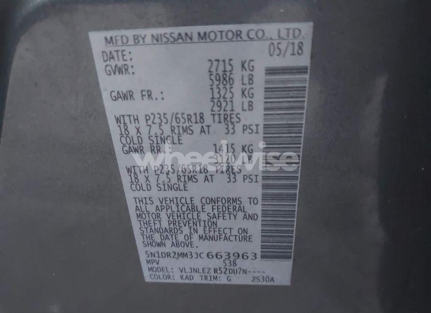 Photo 9 of 2018 Nissan Pathfinder SV (VIN 5N1DR2MM3JC663963)