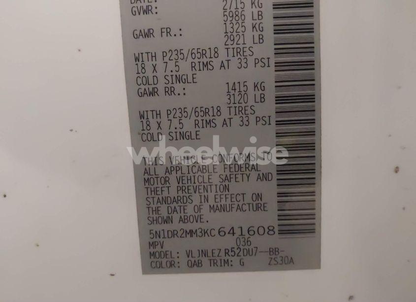 Photo 9 of 2019 Nissan Pathfinder SV (VIN 5N1DR2MM3KC641608)