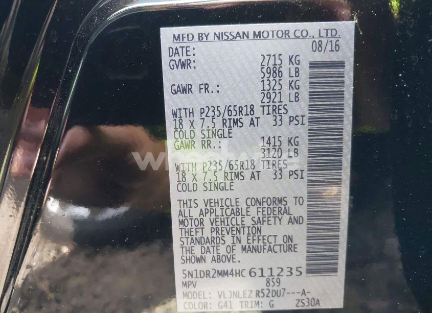 Photo 9 of 2017 Nissan Pathfinder SV (VIN 5N1DR2MM4HC611235)