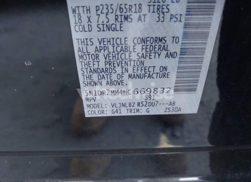 Photo 9 of 2017 Nissan Pathfinder S (VIN 5N1DR2MM4HC669832)