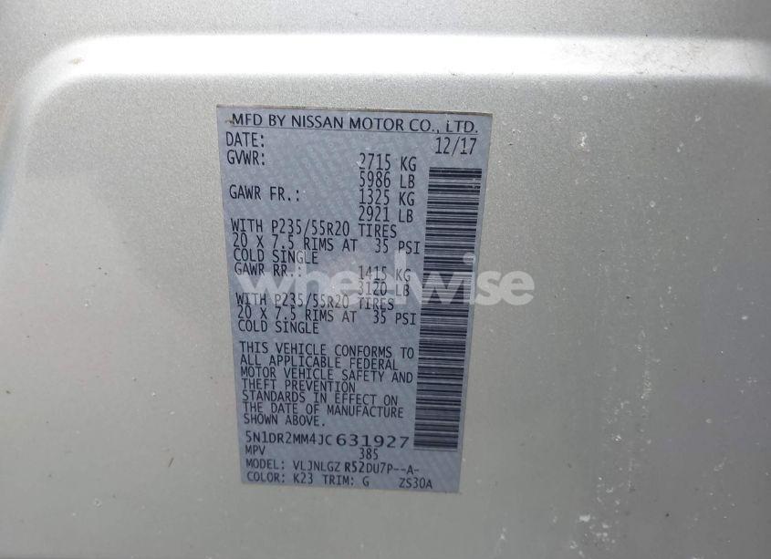 Photo 9 of 2018 Nissan Pathfinder SL (VIN 5N1DR2MM4JC631927)