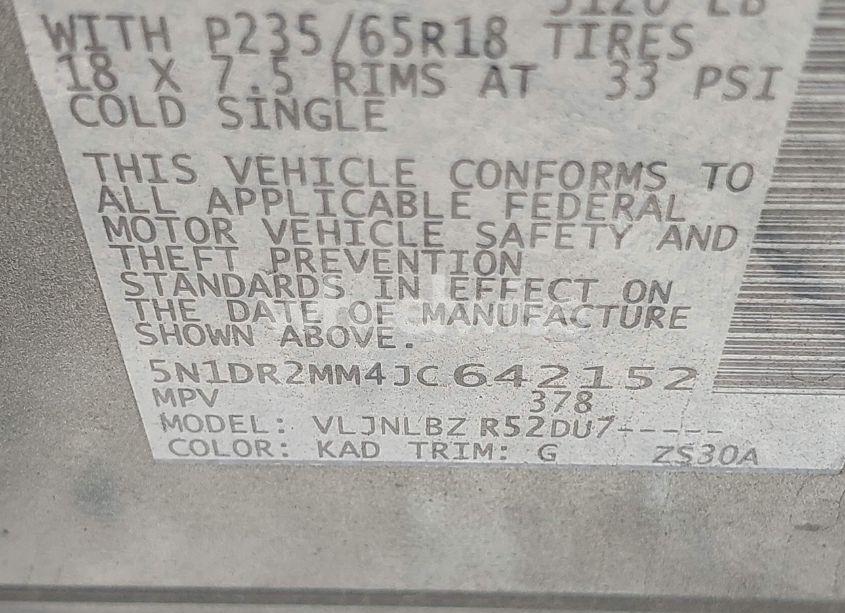 Photo 9 of 2018 Nissan Pathfinder S (VIN 5N1DR2MM4JC642152)