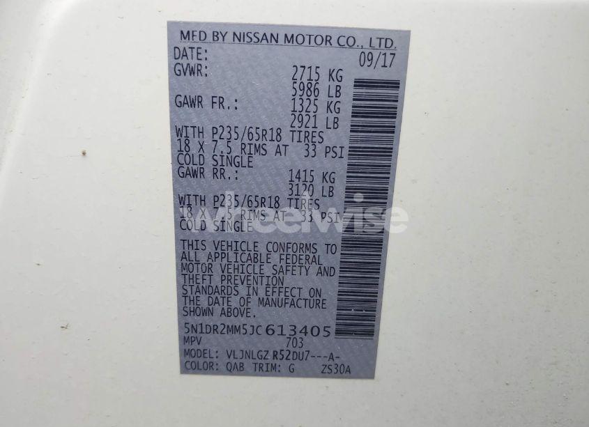 Photo 9 of 2018 Nissan Pathfinder SL (VIN 5N1DR2MM5JC613405)