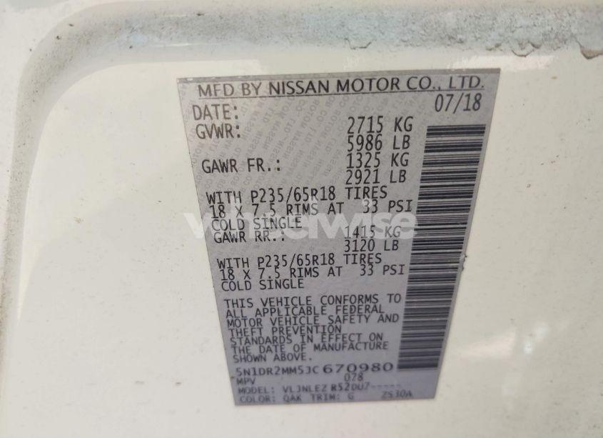 Photo 9 of 2018 Nissan Pathfinder SV (VIN 5N1DR2MM5JC670980)