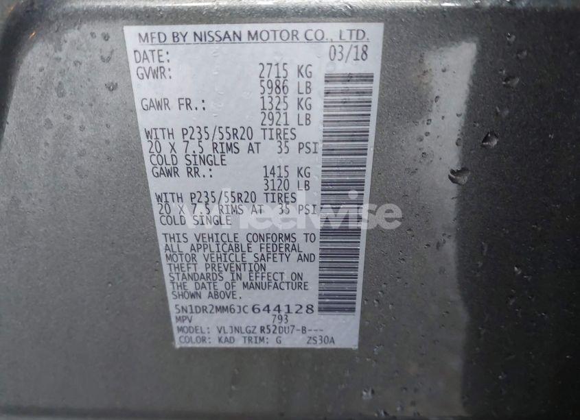 Photo 9 of 2018 Nissan Pathfinder SL (VIN 5N1DR2MM6JC644128)