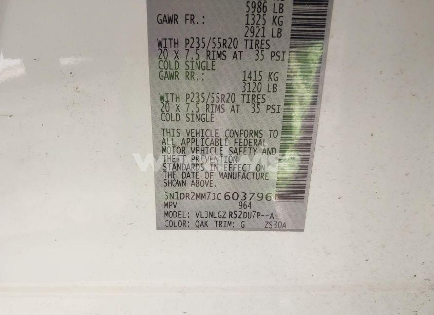 Photo 9 of 2018 Nissan Pathfinder SL (VIN 5N1DR2MM7JC603796)