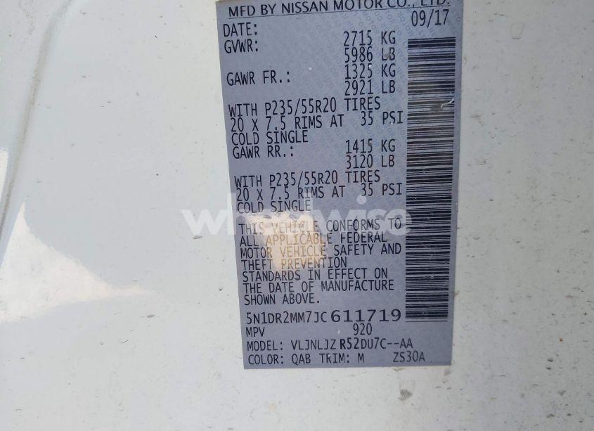 Photo 9 of 2018 Nissan Pathfinder PLATINUM (VIN 5N1DR2MM7JC611719)