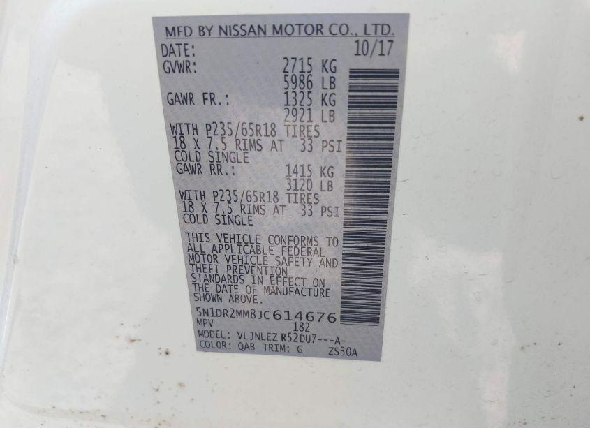 Photo 9 of 2018 Nissan Pathfinder SV (VIN 5N1DR2MM8JC614676)