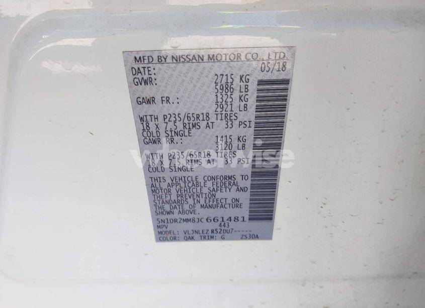 Photo 9 of 2018 Nissan Pathfinder SV (VIN 5N1DR2MM8JC661481)