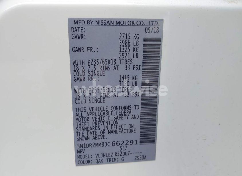 Photo 9 of 2018 Nissan Pathfinder SV (VIN 5N1DR2MM8JC662291)