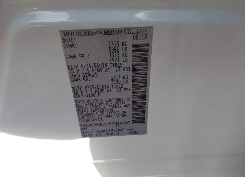 Photo 9 of 2018 Nissan Pathfinder SV (VIN 5N1DR2MM8JC678460)