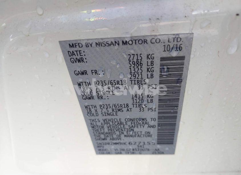 Photo 9 of 2017 Nissan Pathfinder SL (VIN 5N1DR2MM9HC627155)