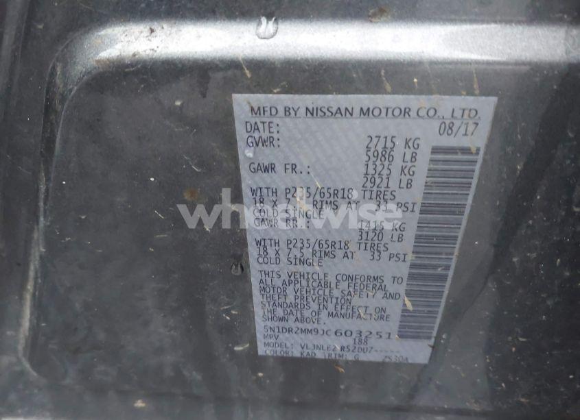 Photo 9 of 2018 Nissan Pathfinder SV (VIN 5N1DR2MM9JC603251)