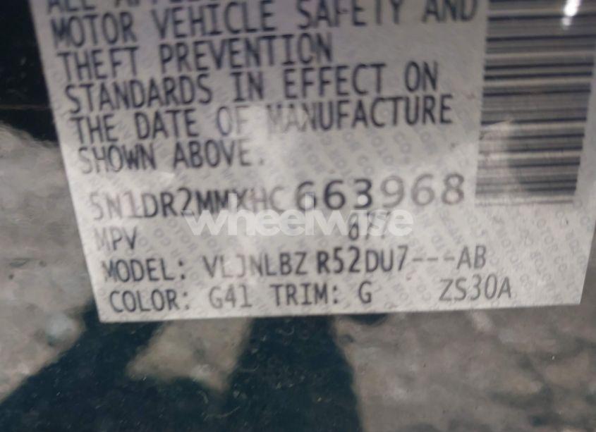 Photo 9 of 2017 Nissan Pathfinder S (VIN 5N1DR2MMXHC663968)