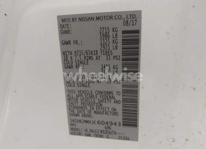 Photo 9 of 2018 Nissan Pathfinder SV (VIN 5N1DR2MMXJC604943)