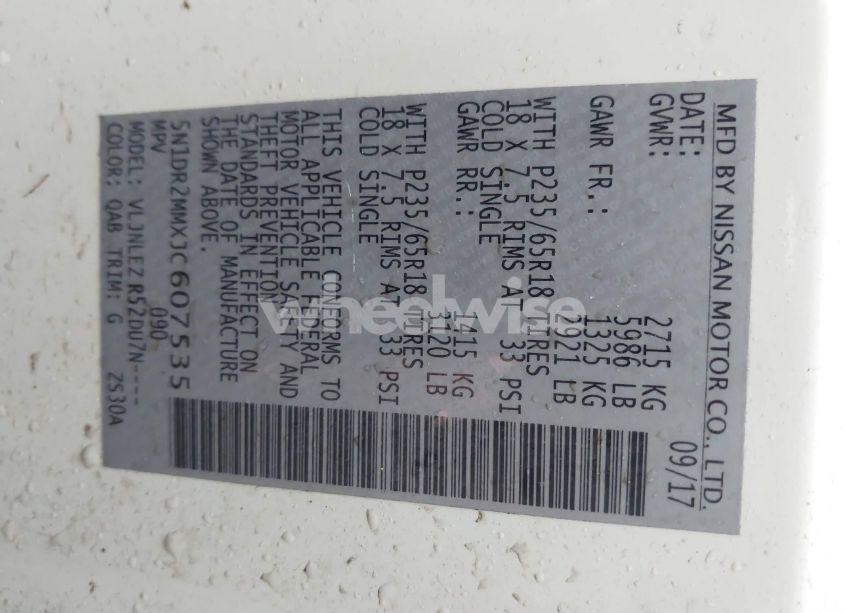 Photo 9 of 2018 Nissan Pathfinder SV (VIN 5N1DR2MMXJC607535)