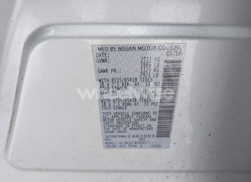 Photo 9 of 2018 Nissan Pathfinder SV (VIN 5N1DR2MMXJC661093)