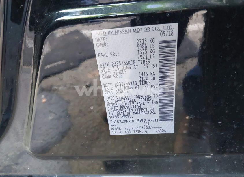 Photo 9 of 2018 Nissan Pathfinder S (VIN 5N1DR2MMXJC662860)