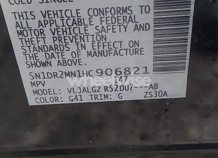 Photo 9 of 2017 Nissan Pathfinder SL (VIN 5N1DR2MN1HC906821)