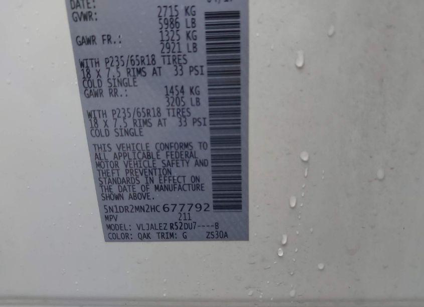 Photo 9 of 2017 Nissan Pathfinder SV (VIN 5N1DR2MN2HC677792)