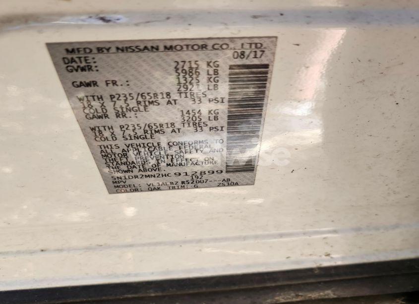 Photo 9 of 2017 Nissan Pathfinder (VIN 5N1DR2MN2HC912899)