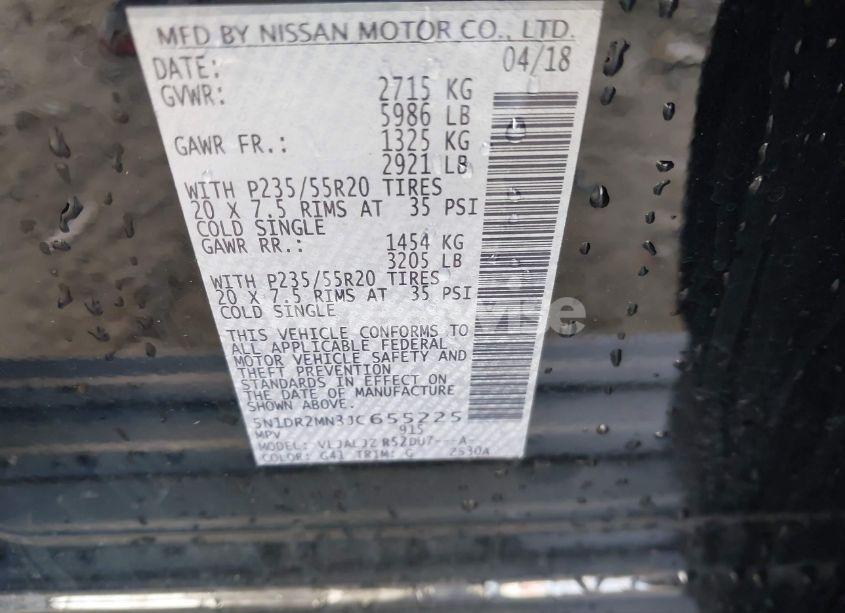 Photo 9 of 2018 Nissan Pathfinder PLATINUM (VIN 5N1DR2MN3JC655225)