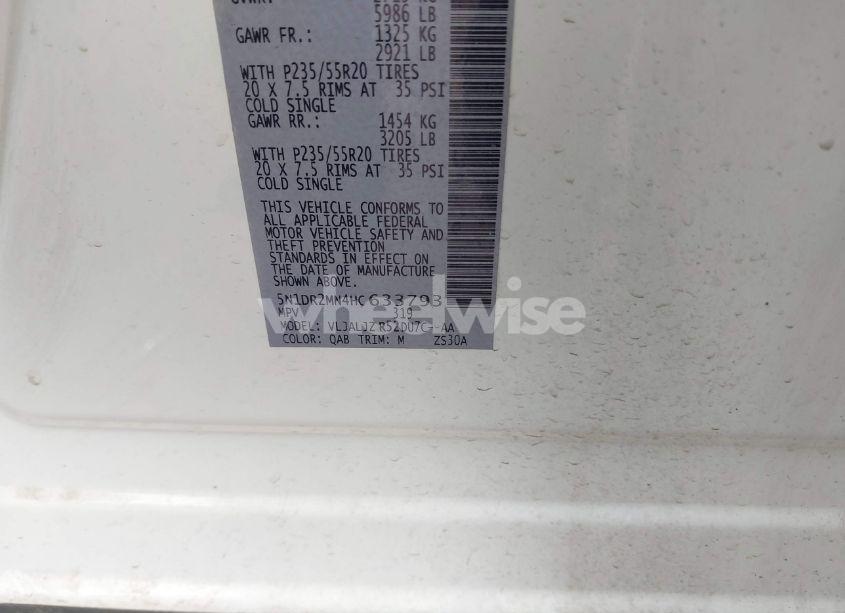 Photo 9 of 2017 Nissan Pathfinder PLATINUM (VIN 5N1DR2MN4HC633793)