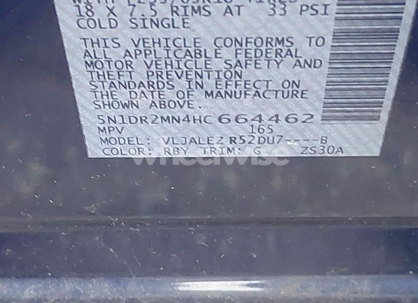 Photo 9 of 2017 Nissan Pathfinder SV (VIN 5N1DR2MN4HC664462)