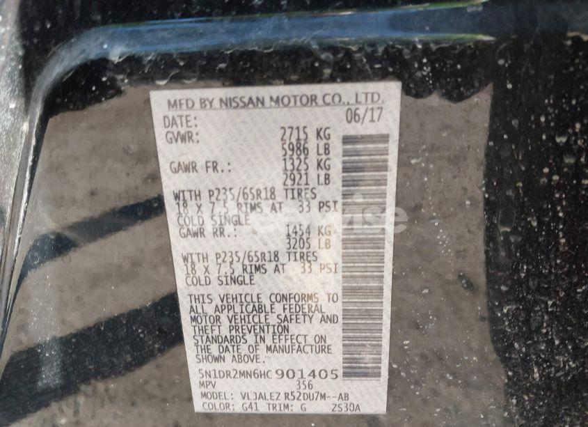 Photo 9 of 2017 Nissan Pathfinder SV (VIN 5N1DR2MN6HC901405)