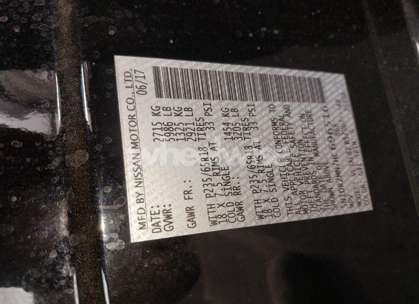 Photo 9 of 2017 Nissan Pathfinder S (VIN 5N1DR2MN7HC696516)