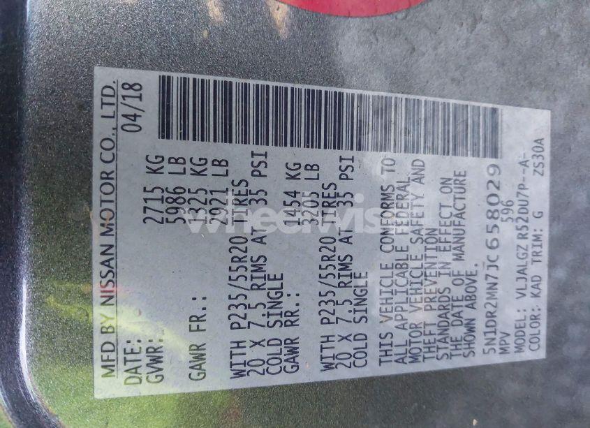 Photo 9 of 2018 Nissan Pathfinder SL (VIN 5N1DR2MN7JC658029)