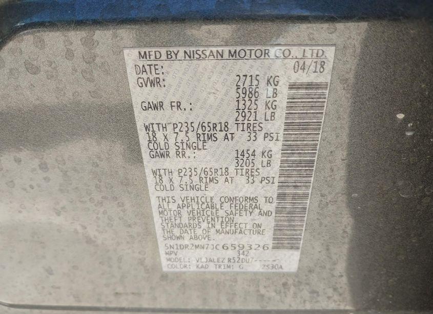 Photo 9 of 2018 Nissan Pathfinder SV (VIN 5N1DR2MN7JC659326)