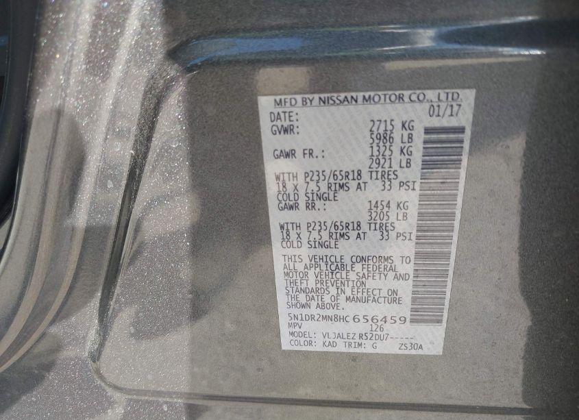 Photo 9 of 2017 Nissan Pathfinder SV (VIN 5N1DR2MN8HC656459)