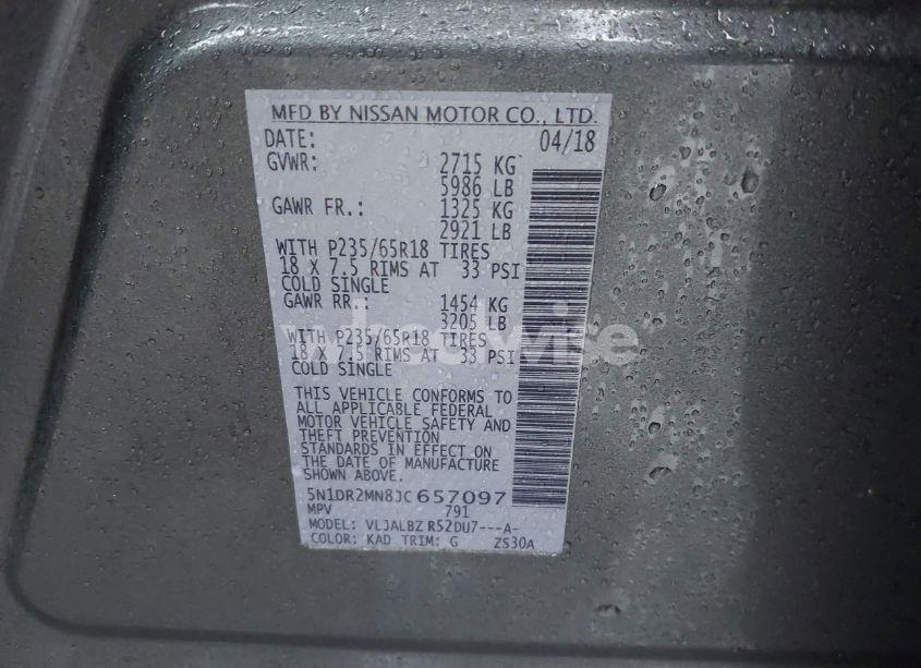 Photo 9 of 2018 Nissan Pathfinder S (VIN 5N1DR2MN8JC657097)