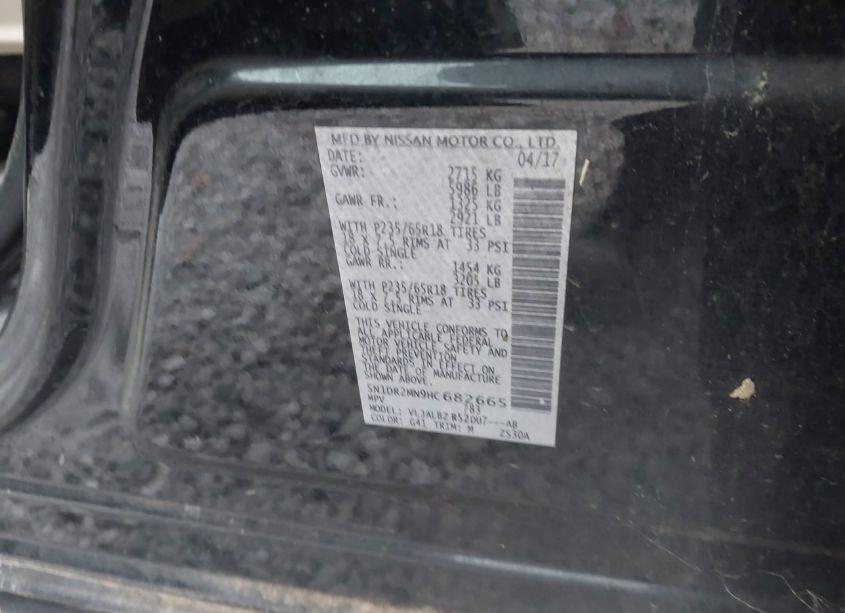 Photo 9 of 2017 Nissan Pathfinder S (VIN 5N1DR2MN9HC682665)