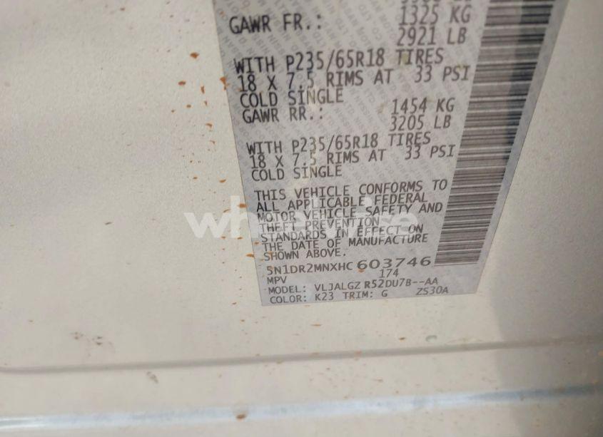 Photo 9 of 2017 Nissan Pathfinder SL (VIN 5N1DR2MNXHC603746)