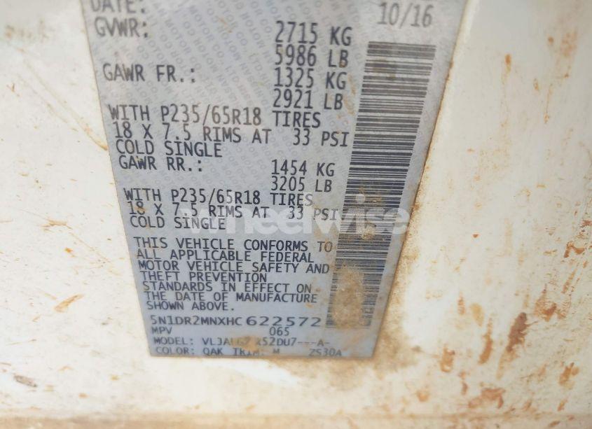 Photo 9 of 2017 Nissan Pathfinder SL (VIN 5N1DR2MNXHC622572)