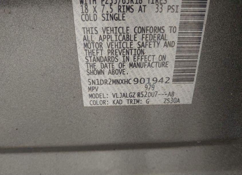 Photo 9 of 2017 Nissan Pathfinder SL (VIN 5N1DR2MNXHC901942)