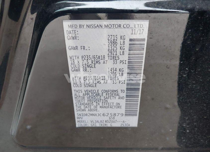 Photo 9 of 2018 Nissan Pathfinder S (VIN 5N1DR2MNXJC625879)