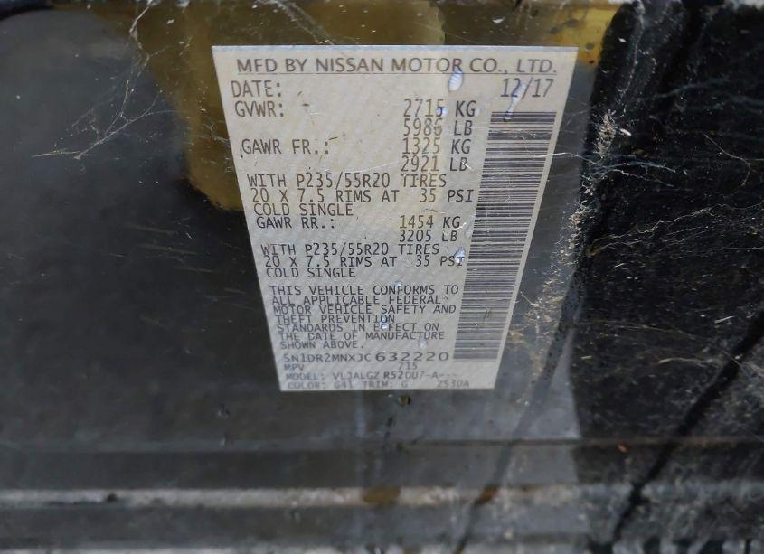 Photo 9 of 2018 Nissan Pathfinder SL (VIN 5N1DR2MNXJC632220)