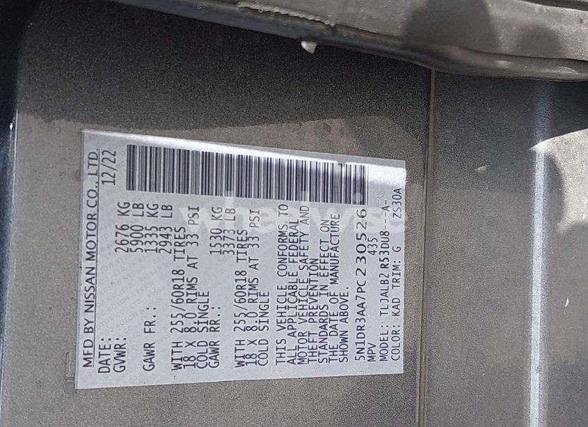 Photo 9 of 2023 Nissan Pathfinder S FWD (VIN 5N1DR3AA7PC230526)