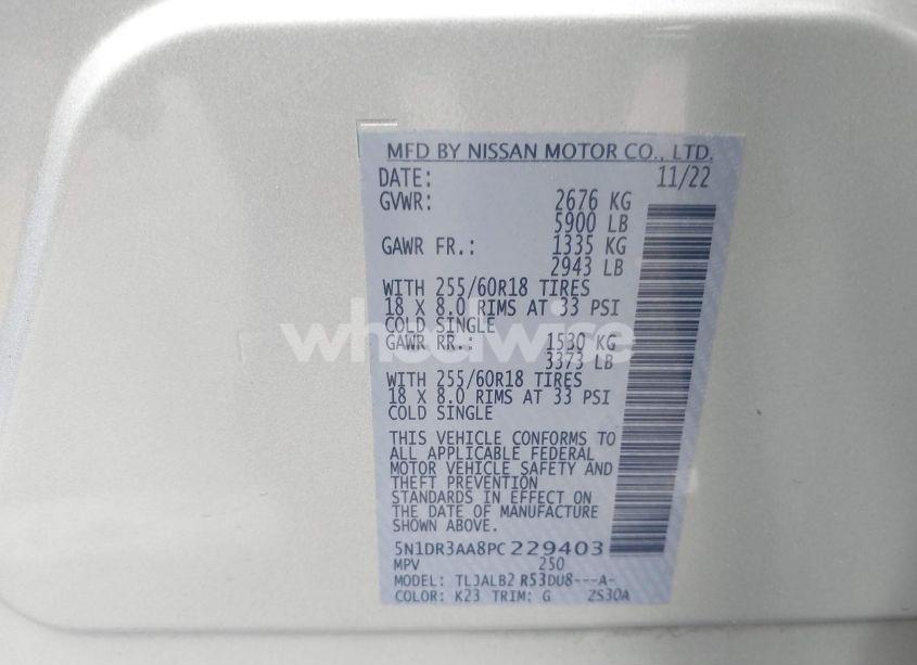 Photo 9 of 2023 Nissan Pathfinder S FWD (VIN 5N1DR3AA8PC229403)