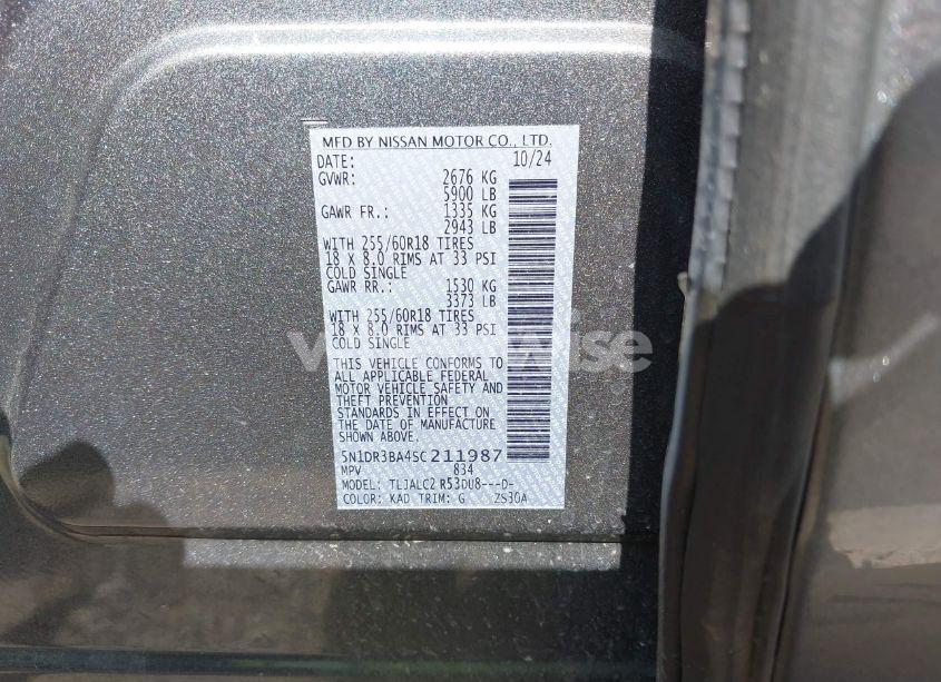 Photo 9 of 2025 Nissan Pathfinder SV FWD (VIN 5N1DR3BA4SC211987)