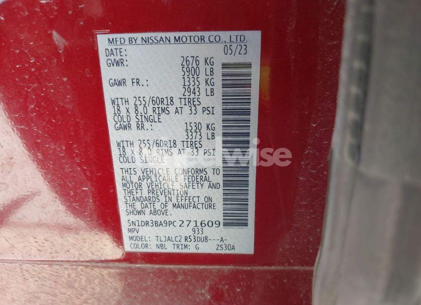 Photo 9 of 2023 Nissan Pathfinder SV FWD (VIN 5N1DR3BA9PC271609)