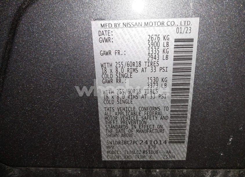 Photo 9 of 2023 Nissan Pathfinder SV 4WD (VIN 5N1DR3BC2PC241014)