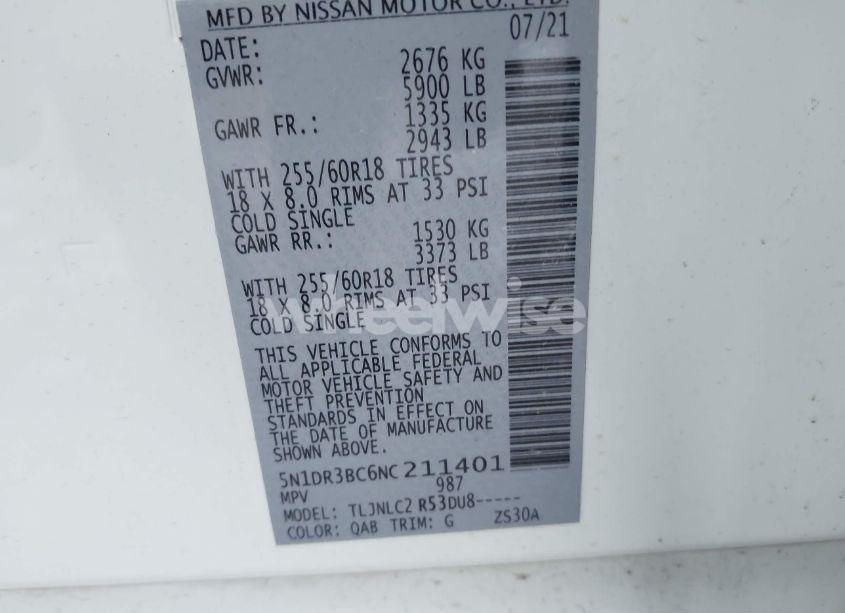 Photo 9 of 2022 Nissan Pathfinder SV 4WD (VIN 5N1DR3BC6NC211401)